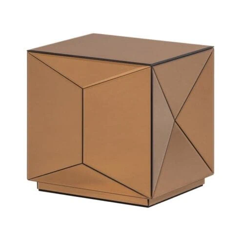 Glintz Bijzettafel Spiegelglas Bruin 40cm