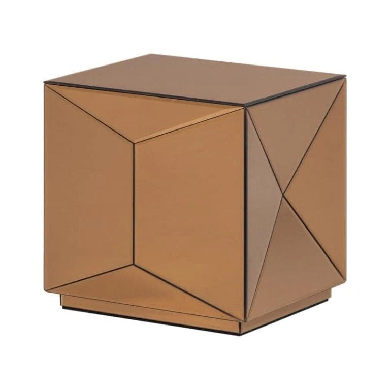 Glintz Bijzettafel Spiegelglas Bruin 40cm