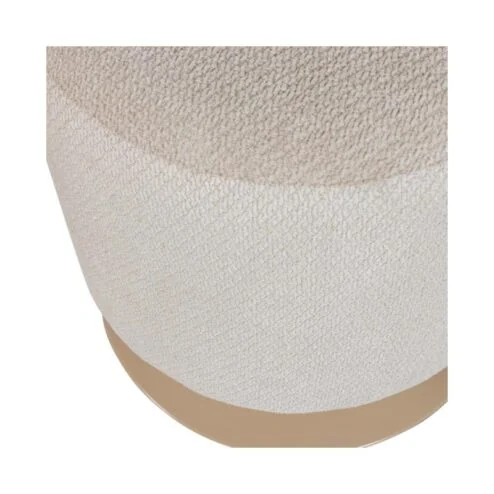 Islen Poef Met draaivoet rond Bouclé Beige 39cm