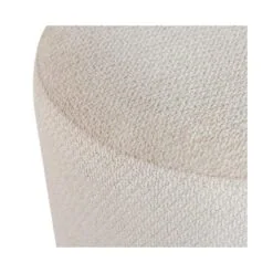 Islen Poef Met draaivoet rond Bouclé Beige 39cm