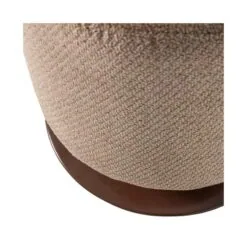 Islen Poef Met draaivoet rond Bouclé Bruin 39cm