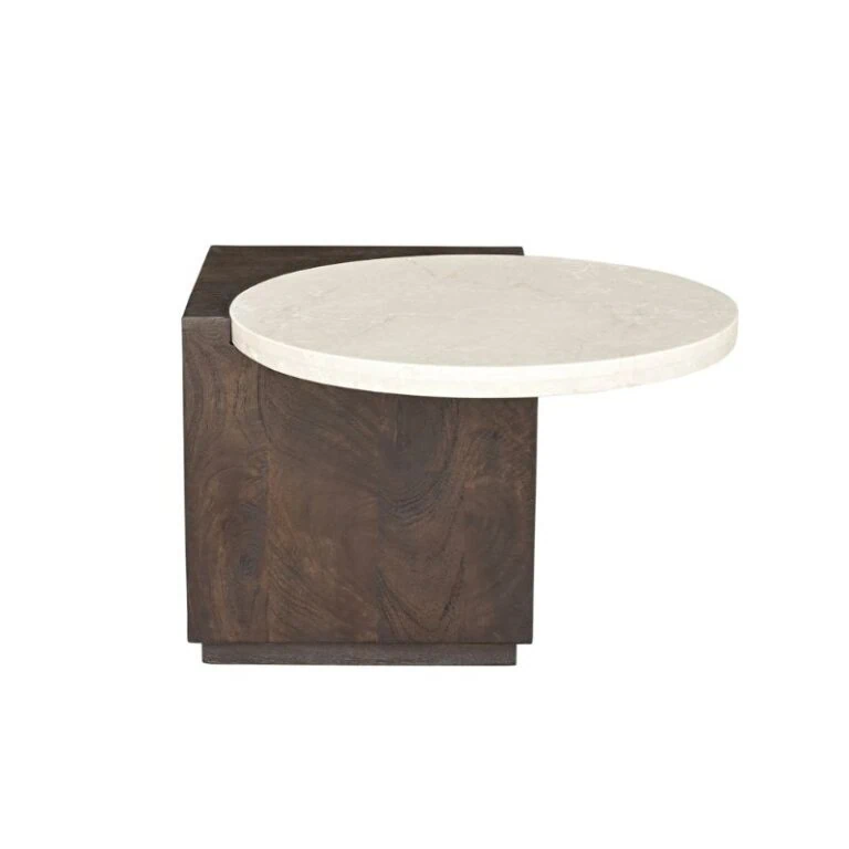 Jessie Bijzettafel Bruin Marmer 60 cm