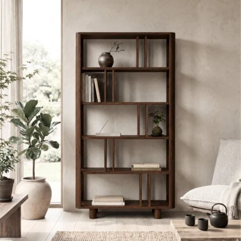 Jessy Open kast walnoot 110cm