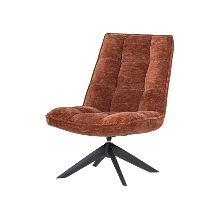 Jouke Draaifauteuil Chenille Roestbruin