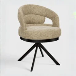 Katsura Eetkamerstoel - be glory sand 04 Venus 360 zwart