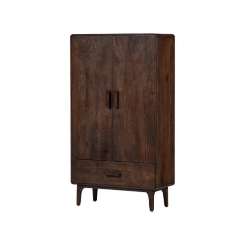 Liya Kledingkast 2-deurs Mangohout Donkerbruin 85cm