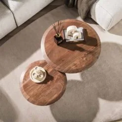 Luna Salontafel set van 2 rond Acaciahout