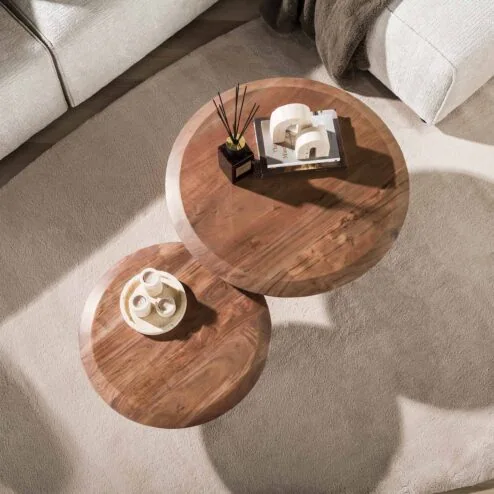 Luna Salontafel set van 2 rond Acaciahout
