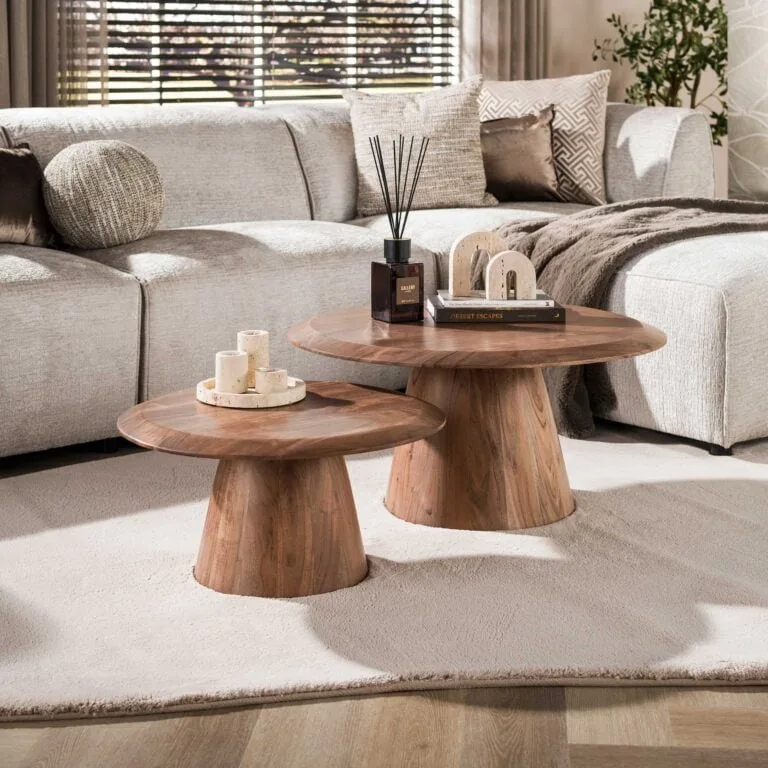 Luna Salontafel set van 2 rond Acaciahout
