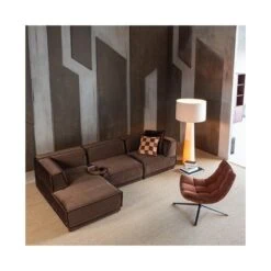 Manu Bank Chaise longue Links Velvet Bruin