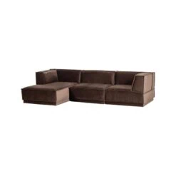 Manu Bank Chaise longue Links Velvet Bruin
