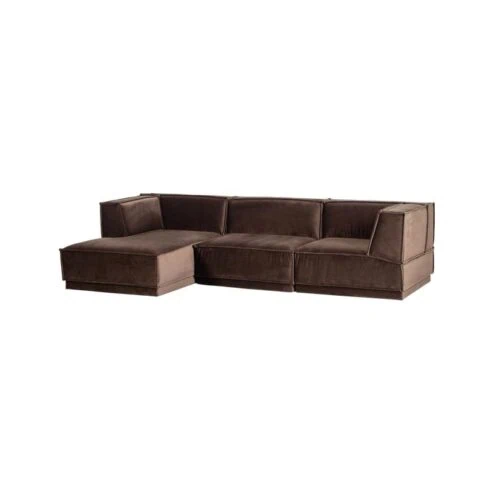 Manu Bank Chaise longue Links Velvet Bruin