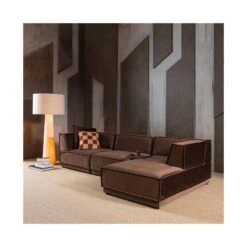 Manu Bank Chaise longue Rechts Velvet Bruin