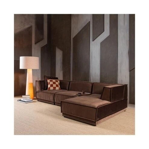 Manu Bank Chaise longue Rechts Velvet Bruin