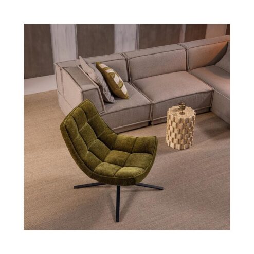 Maudi Draaifauteuil Chenille Groen