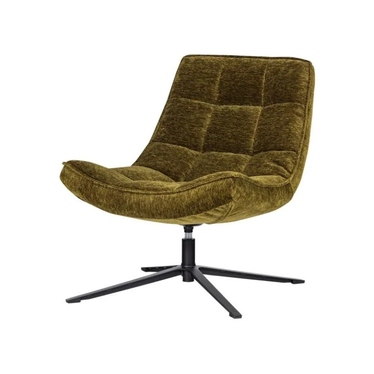 Maudi Draaifauteuil Chenille Groen