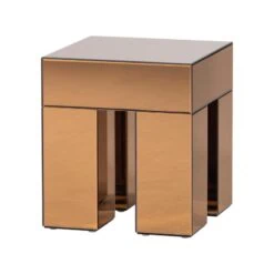 Mirrox Bijzettafel Spiegelglas Bruin 45cm