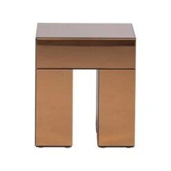 Mirrox Bijzettafel Spiegelglas Bruin 45cm
