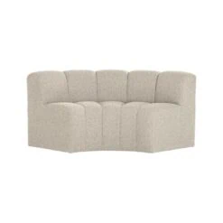 Mojo Eetkamerbank Halfronde hoek Rugleuning Bouclé Beige