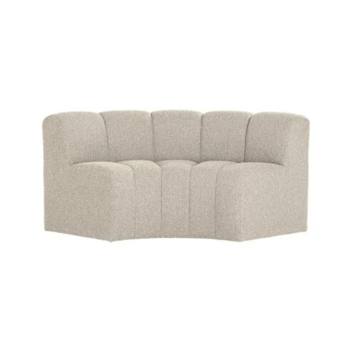 Mojo Eetkamerbank Halfronde hoek Rugleuning Bouclé Beige