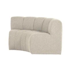 Mojo Eetkamerbank Halfronde hoek Rugleuning Bouclé Beige