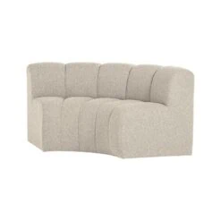 Mojo Eetkamerbank Halfronde hoek Rugleuning Bouclé Beige