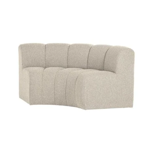 Mojo Eetkamerbank Halfronde hoek Rugleuning Bouclé Beige