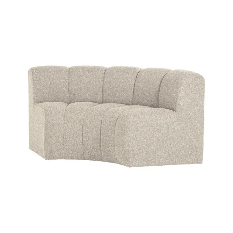 Mojo Eetkamerbank Halfronde hoek Rugleuning Bouclé Beige