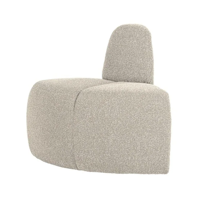 Mojo Eetkamerbank Hoek Rond Rugleuning Bouclé Beige melange