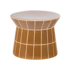 Plu Bijzettafel rond Honinggeel Ø38cm