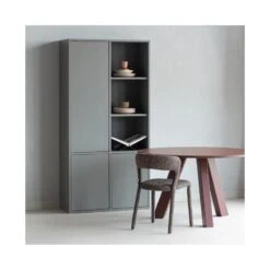 Rhonda Eettafel Rond Eiken Bordeauxrood 129cm