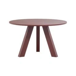 Rhonda Eettafel Rond Eiken Bordeauxrood 129cm
