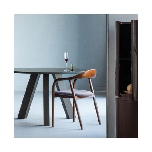 Rhonda Eettafel Rond Eiken Middenbruin 129cm