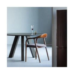 Rhonda Eettafel Rond Eiken Middenbruin 129cm