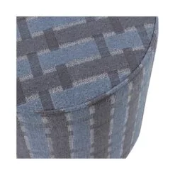 Sarli Poef Hoog rond Grijs/Blauw 46cm