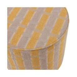 Sarli Poef Hoog rond Taupe/Geel 46cm
