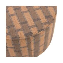 Sarli Poef Laag rond Bruin/Roze 60cm