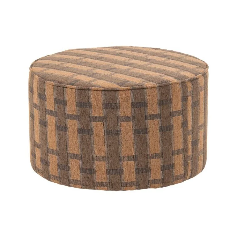 Sarli Poef Laag rond Bruin/Roze 60cm