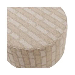 Sarli Poef Laag rond Naturel/Beige 60cm