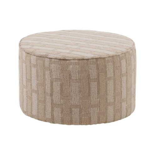 Sarli Poef Laag rond Naturel/Beige 60cm