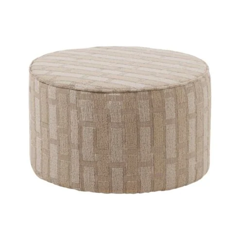 Sarli Poef Laag rond Naturel/Beige 60cm