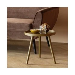 Sasha Bijzettafel rond Honinggeel 41cm