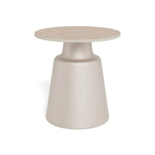Solvani Salontafel hoog Rond Keramiek Lichtbeige 45cm