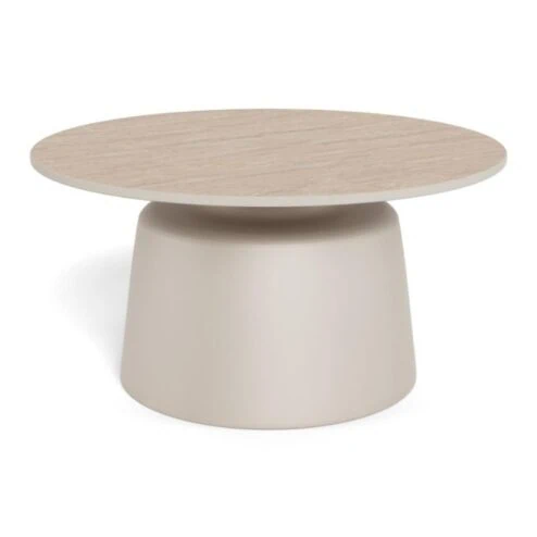 Solvani Salontafel laag Rond Keramiek Lichtbeige 70cm