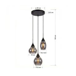 Spix Hanglamp 3-lichts smoke glas