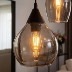 Spix Hanglamp 8-lichts ovaal smoke glas