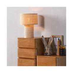 Syro 1-lichts Tafellamp Raffia 28cm