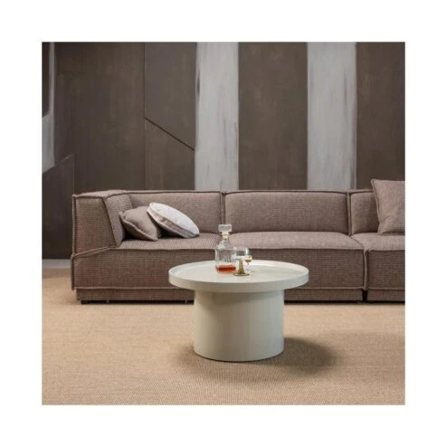 Veluna Bijzettafel rond Hoogglans Zand 70cm