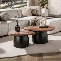 Vero Salontafel set van 2 organisch Acaciahout