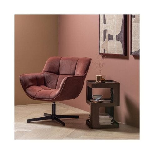 Wibo Draaifauteuil velvet Bruinrood
